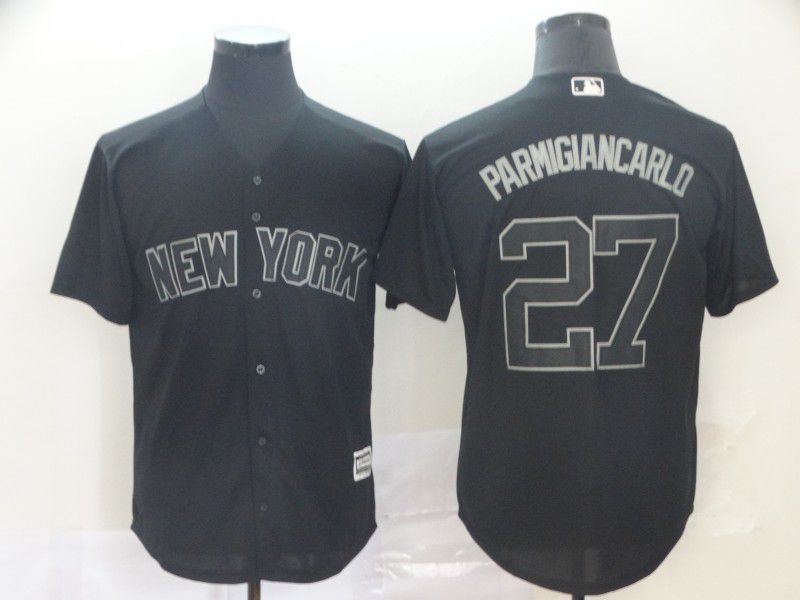 Men New York Yankees 27 Parmigiancarlo Black Nickname version 2021 MLB Jersey